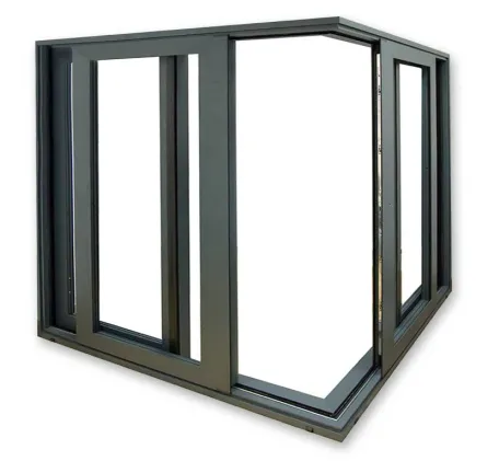 casement window with optional aluminum profile different glass